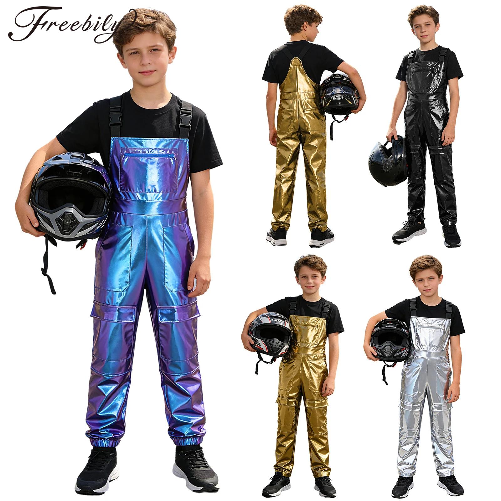 Motorcycle Gear Jumpsuit - Kids Boys Girls Motorcycle Gear Metallic