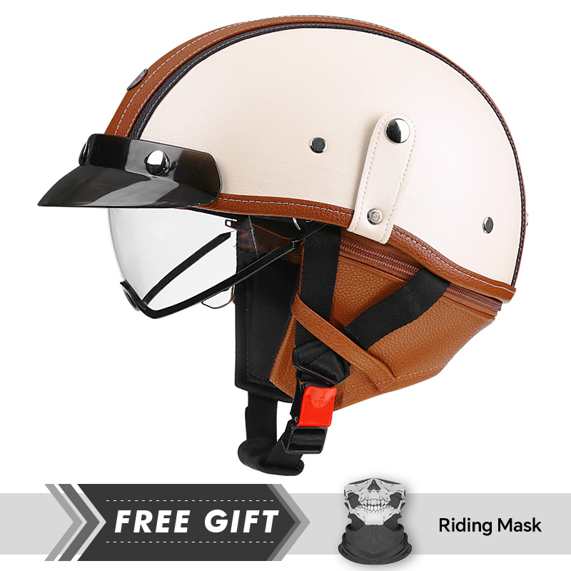 Motorcycle Half Helmet Leather - Motorcycle Gear In Store incelemesi ve fiyatı