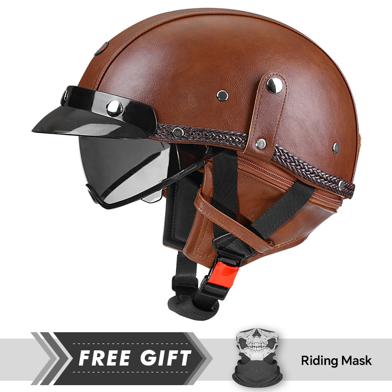 Motorcycle Half Helmet Leather - Motorcycle Gear In Store incelemesi ve fiyatı